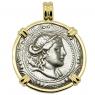 167-149 BC Artemis tetradrachm in gold pendant
