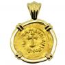 AD 582-602 Cross tremissis in 18k gold pendant