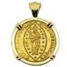 1646-1655 Jesus Christ zecchino in 18k gold pendant