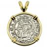 1534 Madonna and Child denar coin in gold pendant