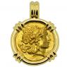 88-86 BC, Alexander the Great stater in 18k gold pendant