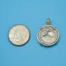 Pendant size next to a Quarter