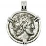 Egyptian 74-73 BC Shipwreck Coin in white gold pendant