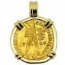 1724 Dutch Akerendam Shipwreck ducat in 18k gold pendant