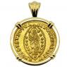 1676-1684 Jesus Christ zecchino in 14k gold pendant