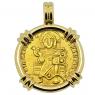 Eastern Roman Jesus Christ Solidus in 14k gold pendant