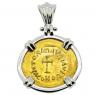 AD 582-602 Cross tremissis in 14k white gold pendant