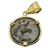Constantine and Manus Dei coin in gold pendant