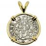 1540 Madonna and Child denar coin in gold pendant