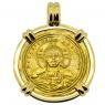 Jesus Christ nomisma coin in 18k gold pendant