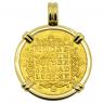 1776 Dutch ducat coin in 18k gold pendant
