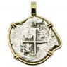 1683 Spanish 1 Real coin in gold pendant