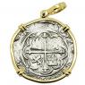 1571-1589 Spanish Mexico coin in gold pendant