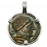 215-175 BC Amazon Warrior coin in white gold pendant