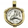 290-281 BC Dolphin rider coin in gold pendant