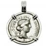 82-81 BC Anna Perenna coin in white gold pendant
