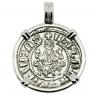 1198-1219 King Levon I coin in white gold pendant