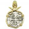 1621-1634 Spanish coin in gold Pirate pendant