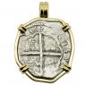 1622 Sao Jose Shipwreck Coin in gold pendant