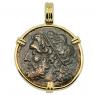 261-240 BC Poseidon tetras coin in gold pendant
