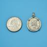 Pendant size next to a Quarter