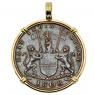 1808 Admiral Gardner shipwreck coin in gold pendant