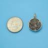 Pendant size next to a Quarter