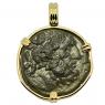 133-27 BC Asclepius coin in gold pendant