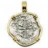 1694 Spanish 1 Real coin in gold pendant