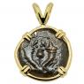 104-103 BC Biblical Widow’s Mite in gold pendant 