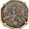 Byzantine Jesus Christ bronze follis coin