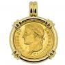 1811 Napoleon 20 francs coin in gold pendant