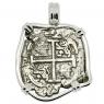 1699 Spanish 2 reales in white gold pendant