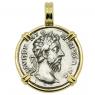 Marcus Aurelius coin in gold pendant