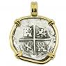 1598-1613 Spanish 2 reales in gold pendant