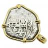 1715 Fleet shipwreck treasure coin in gold pendant