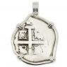 1731 Spanish 2 Reales in white gold pendant