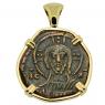 976-1025 Jesus Christ coin in gold pendant