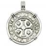 1324-1340 Cyprus Crusader coin in white gold pendant