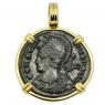 AD 332-333 Constantinopolis coin in gold pendant