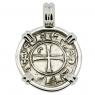 1163 -1188 Antioch Crusader coin in white gold pendant