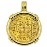 1712 Portuguese 1000 Reis in gold pendant