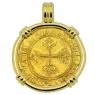 1535 Charles I escudo in 18k gold pendant