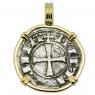 1163-1188 Antioch Crusader Cross denier in gold pendant