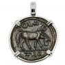 AD 250-268 Horse coin in white gold pendant 