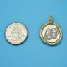 Pendant size next to a Quarter