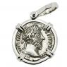 AD 169-170 Marcus Aurelius coin in white gold pendant