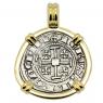 Cyprus Crusader coin in 14k gold pendant.