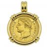 1812 Napoleon 20 francs coin in gold pendant