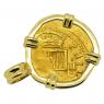 Spanish two escudos 18k gold pendant